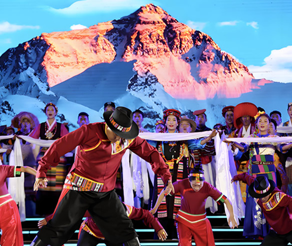 dancing and singing to celebrate mt everest cultural tourism festival