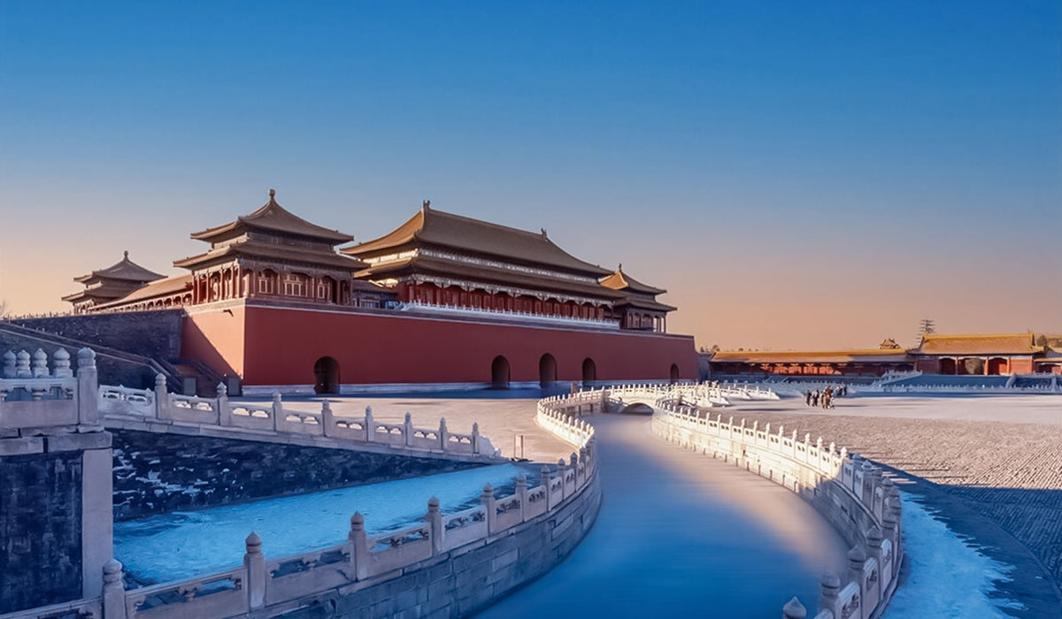 forbidden city in winter beijing
