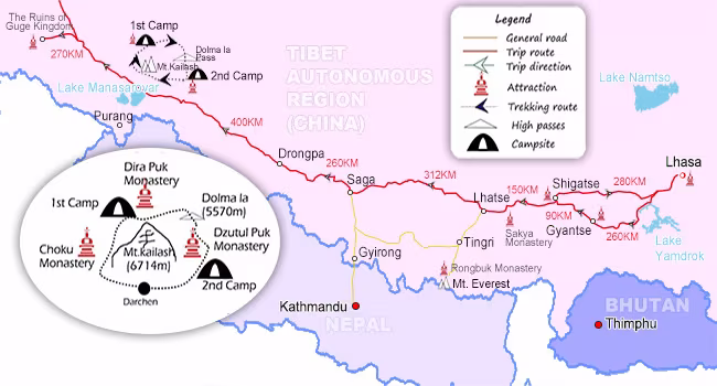 Mount Kailash Map Mount Kailash Map