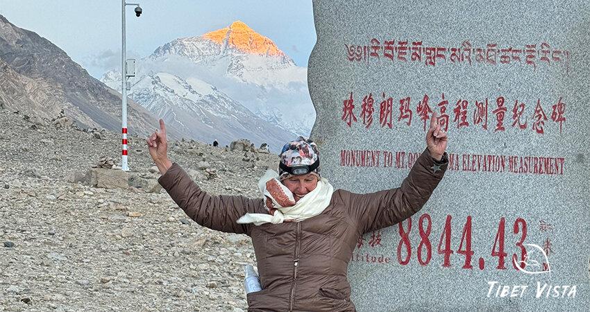 Celebrate at Mount Everest Monument.