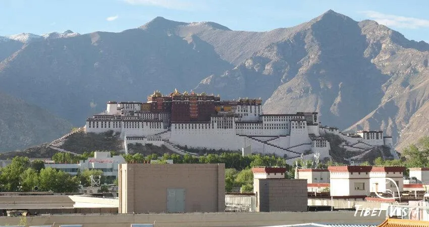 The majestic Potala Palace stands proudly in downtown Lhasa