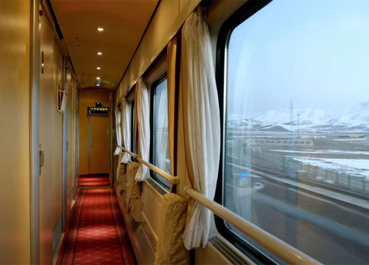 tibet train hallway image