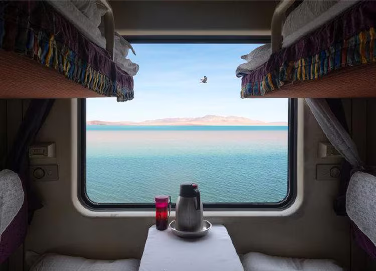 qinghai tibet train window image