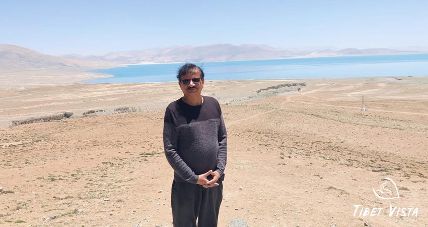 Took photos with the holy Lake Manasarovar